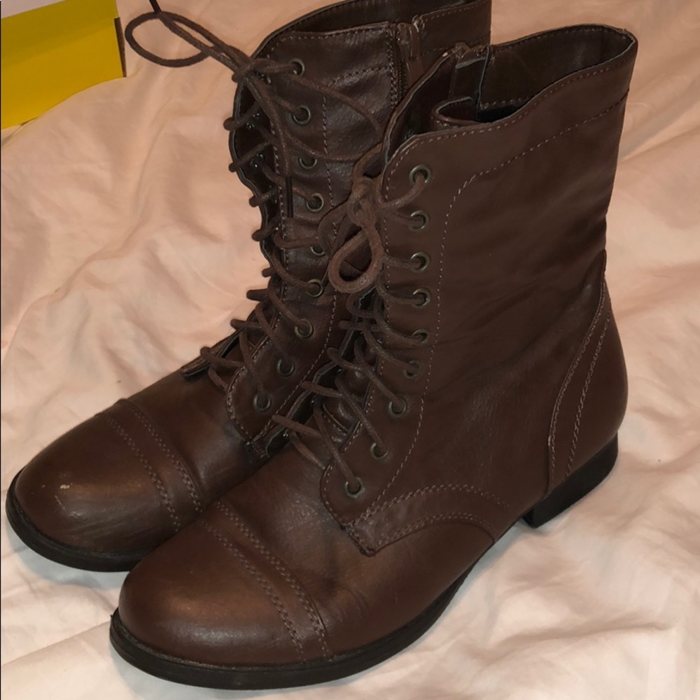 Brown Combat Boots